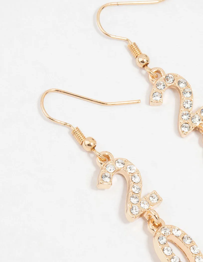 Gold 2025 Diamante Long Drop Earrings sold by lovisa product image thumbnail 2