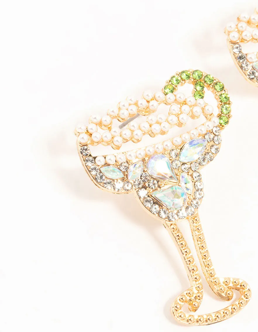 Gold Margarita Cocktail Drop Earrings sold by lovisa product image thumbnail 2