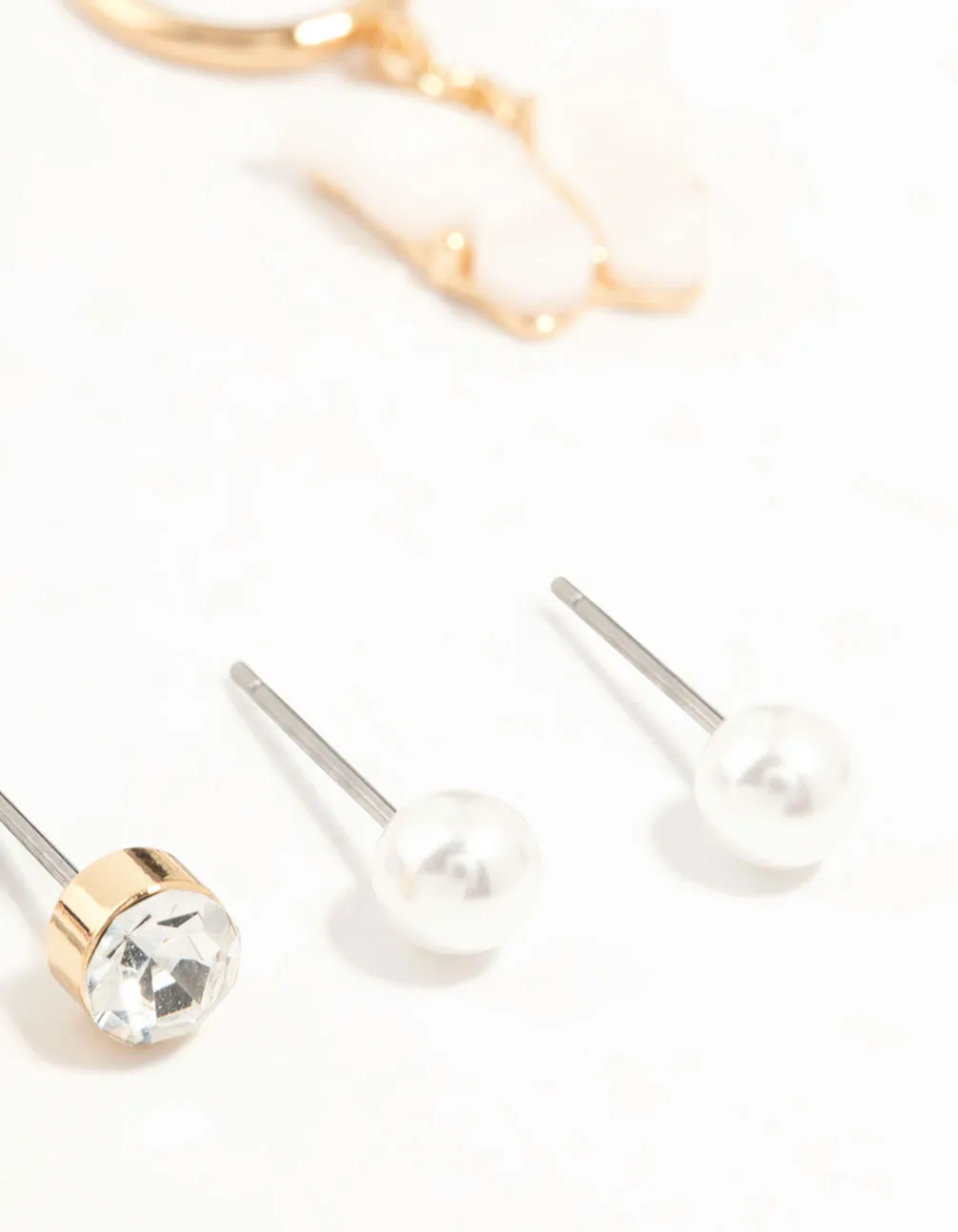 Rose Gold Butterfly & Classic Stud Earrings 6-Pack sold by lovisa product image thumbnail 3