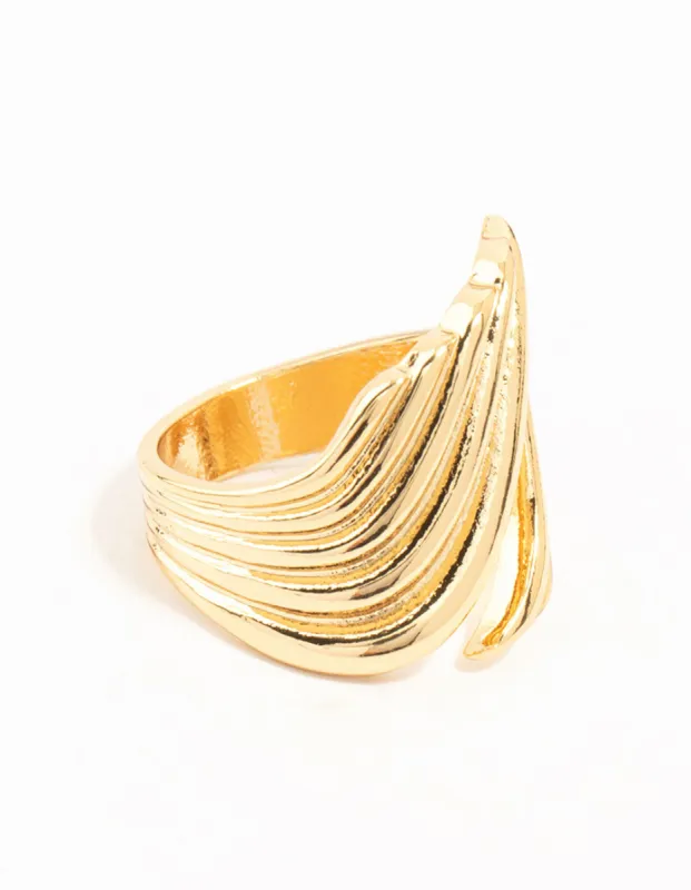 Gold Plated Open Curve Wrapped Ring sold by lovisa