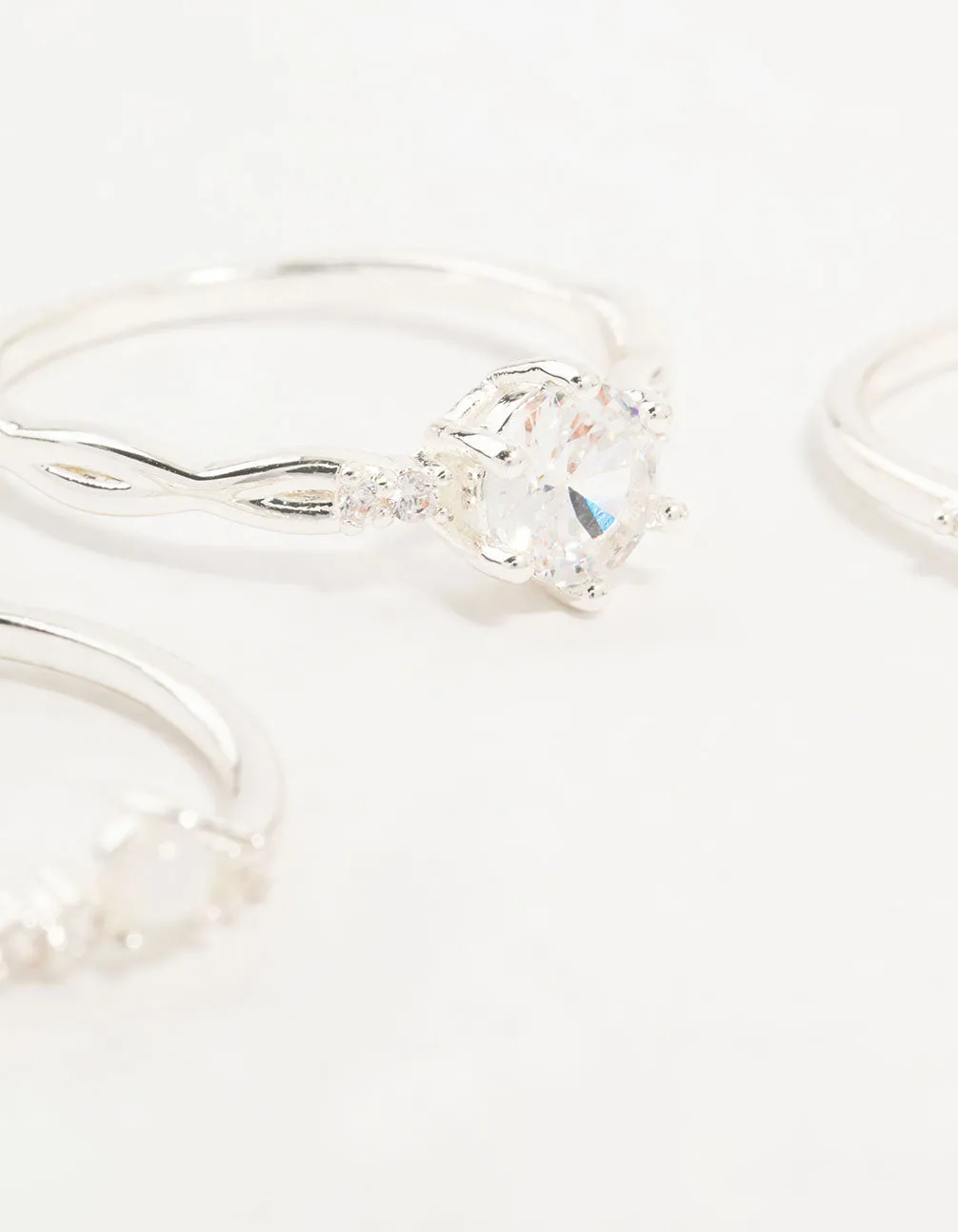 Silver Plated Cubic Zirconia Stacking Rings 3-Pack sold by lovisa product image thumbnail 3