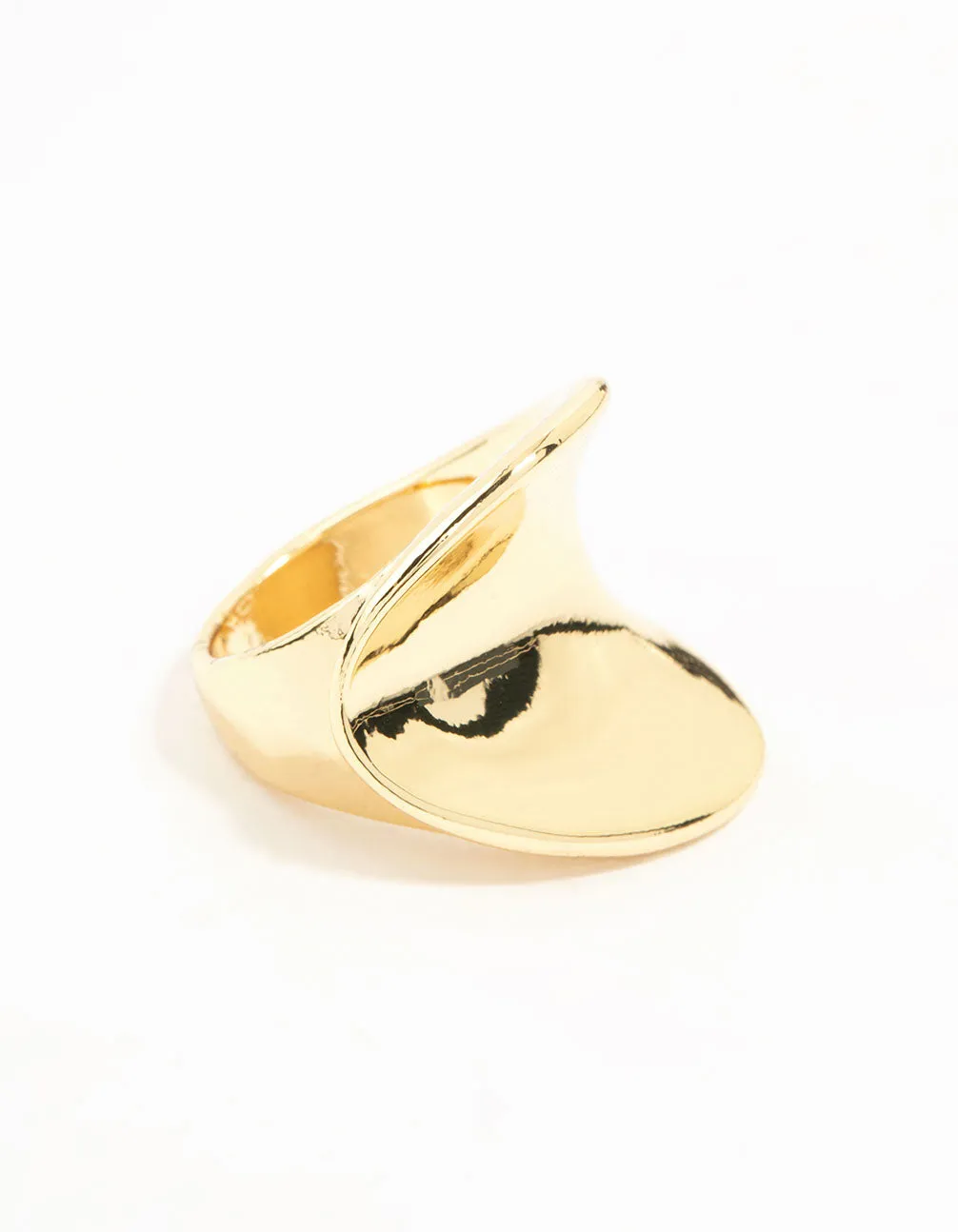Gold Plated Statement Wave Ring sold by lovisa
