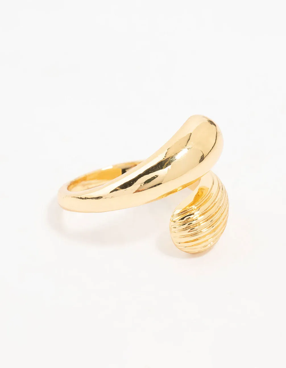 Gold Plated Textured Double Wrapped Ring sold by lovisa