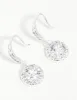 Silver Plated Round Halo Cubic Zirconia Drop Earrings sold by lovisa
