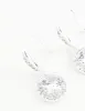 Silver Plated Round Halo Cubic Zirconia Drop Earrings sold by lovisa