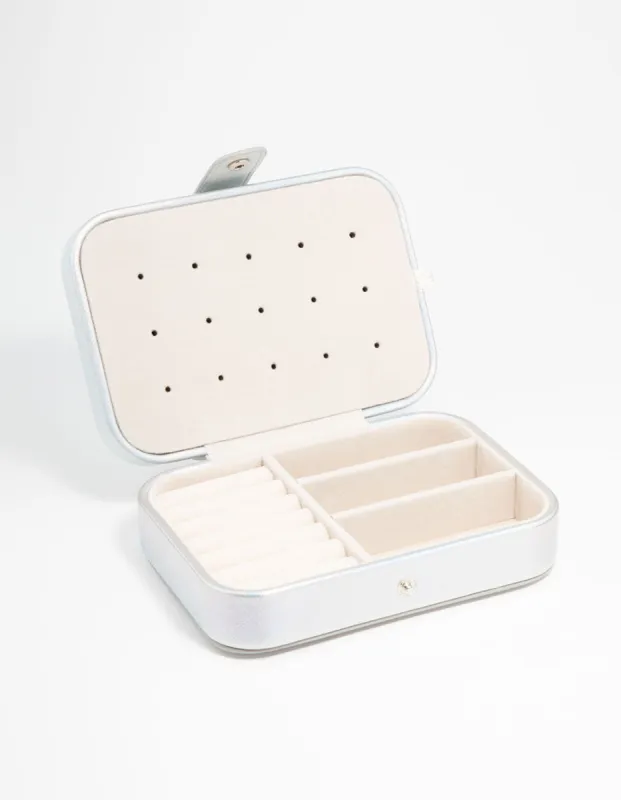 Iridescent PU Leather Rectangle Jewellery Case sold by lovisa
