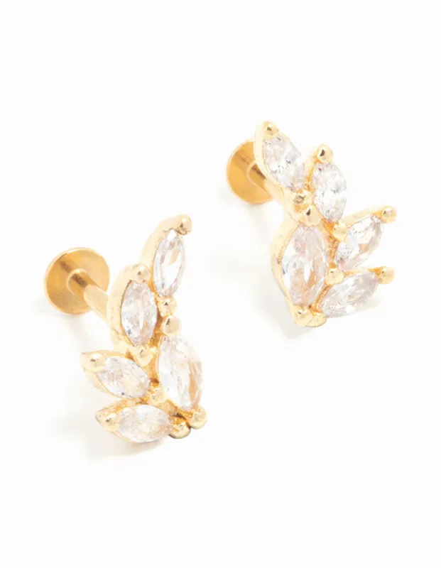 Gold Plated Surgical Steel Marquise Cubic Zirconia Crawler Flat Backs sold by lovisa