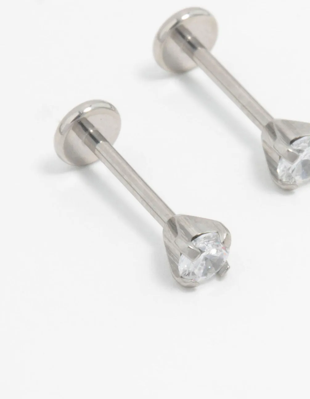 Surgical Steel Plain Cubic Zirconia Flatback Studs 2-Pack sold by lovisa product image thumbnail 2