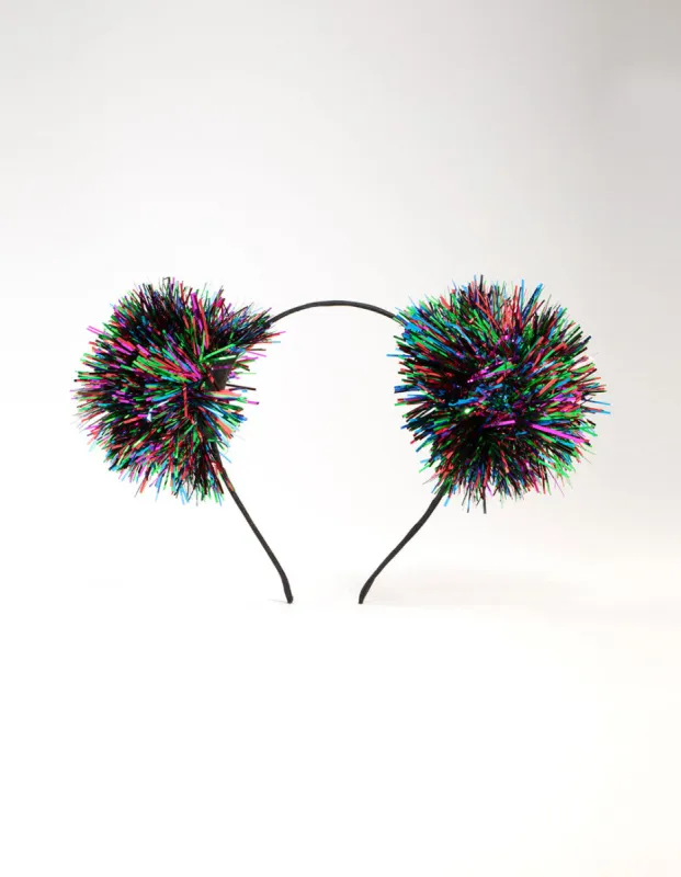Multicoloured Tinsel Pom Pom Headband sold by lovisa