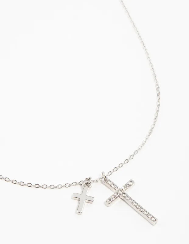 Silver Cross Charm Necklace sold by lovisa