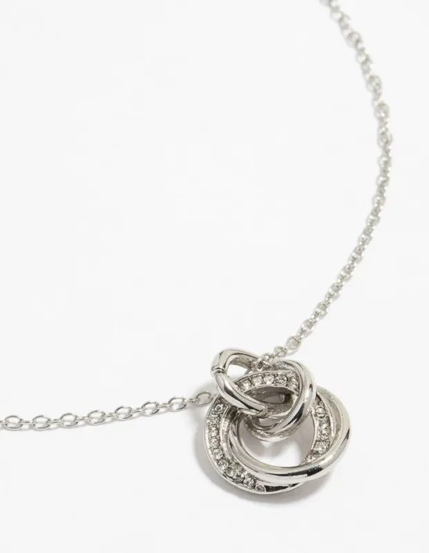 Silver Diamante Circle Link Pendant Necklace sold by lovisa