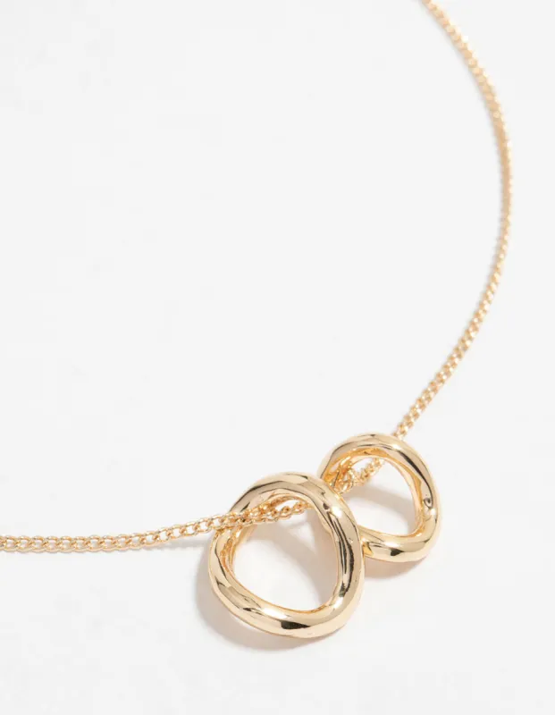 Gold Twist Circle Necklace sold by lovisa