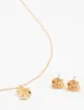 Gold Rosette Necklace and Stud Earrings Set sold by lovisa