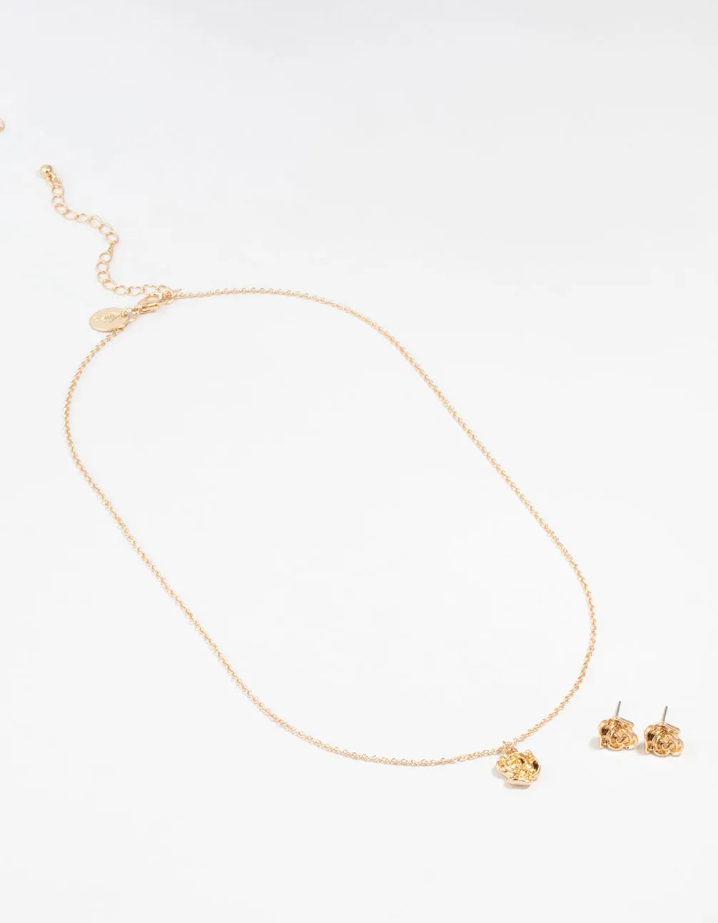 Gold Rosette Necklace and Stud Earrings Set sold by lovisa product image thumbnail 2