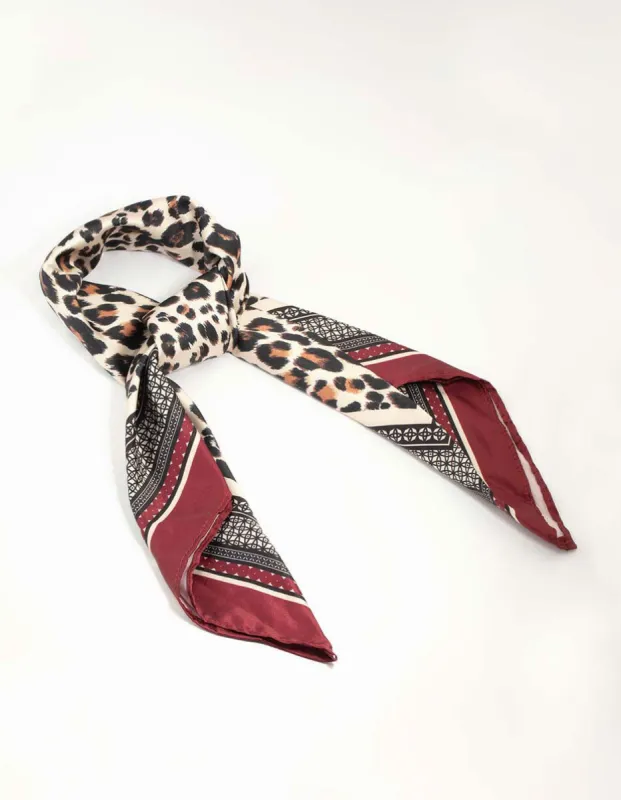 Red & Black Leopard Print Scarf sold by lovisa