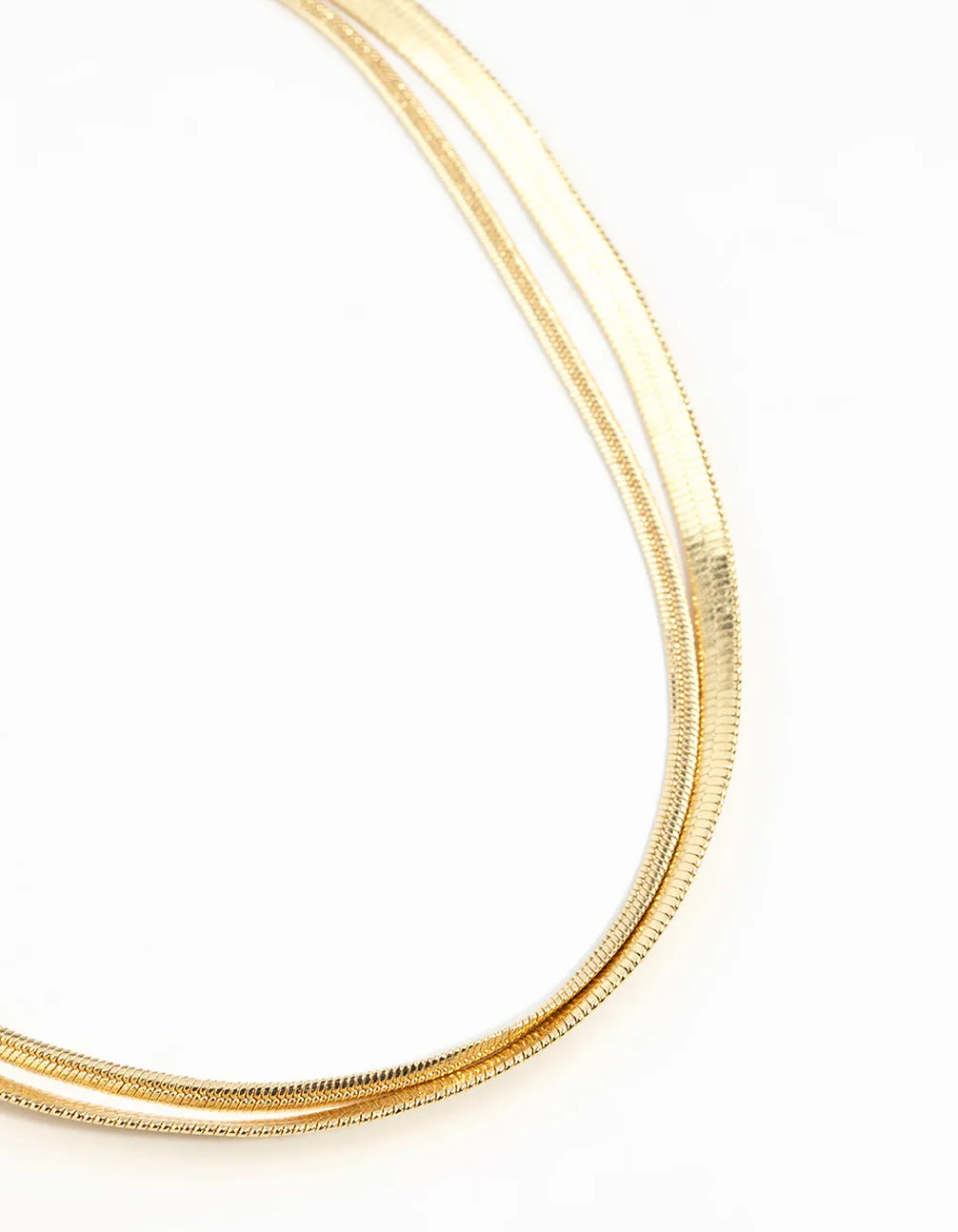 Gold Plated Herringbone Chain Necklaces 2-Pack sold by lovisa