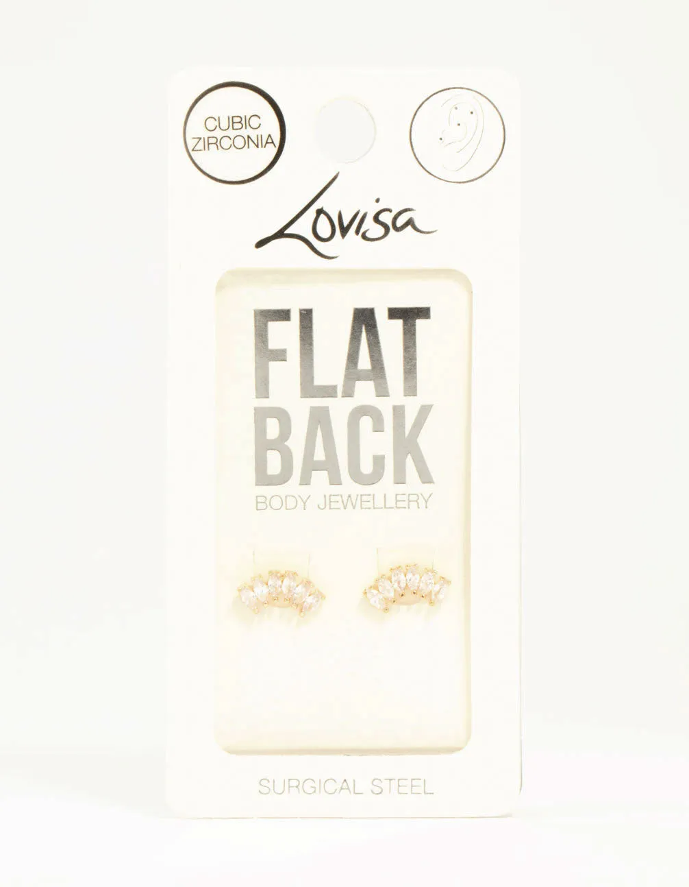 Gold Plated Surgical Steel Curved Cubic Zirconia Flat Backs sold by lovisa product image thumbnail 3