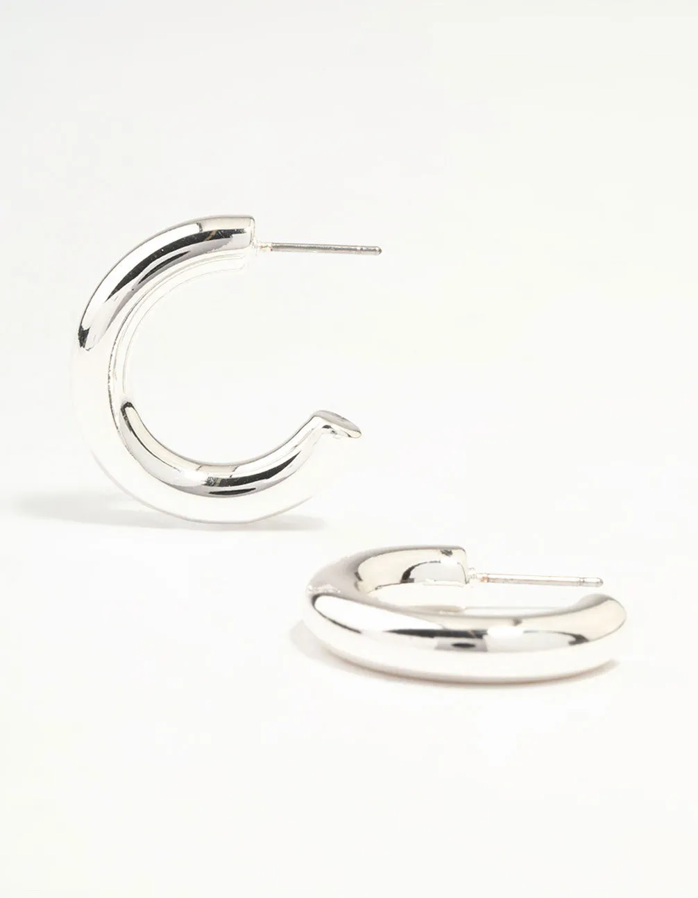 Silver Clean Round Hoop Earrings sold by lovisa