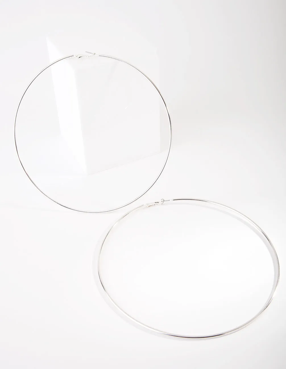 Silver Polished Large Hoop Earrings sold by lovisa