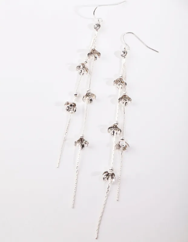 Silver Mini Petal Earrings sold by lovisa