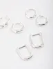 Silver Mini Shape Huggie Earrings Pack sold by lovisa