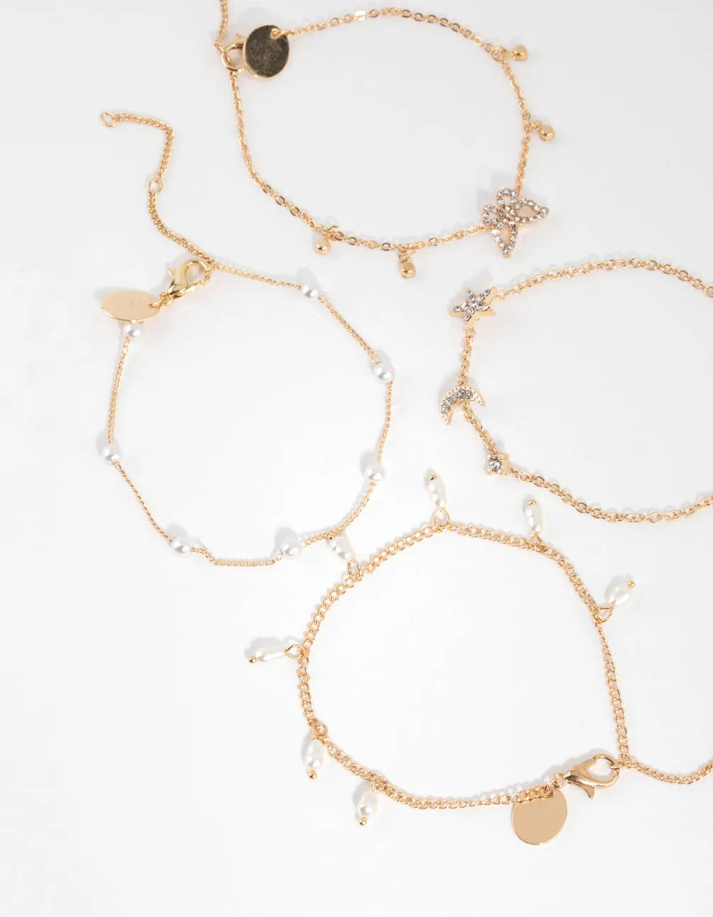 Gold Butterfly Jingle Bracelet & Anklet 4-Pack sold by lovisa product image thumbnail 2