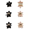Pink Black Flower Claw Clip 6-Pack sold by lovisa