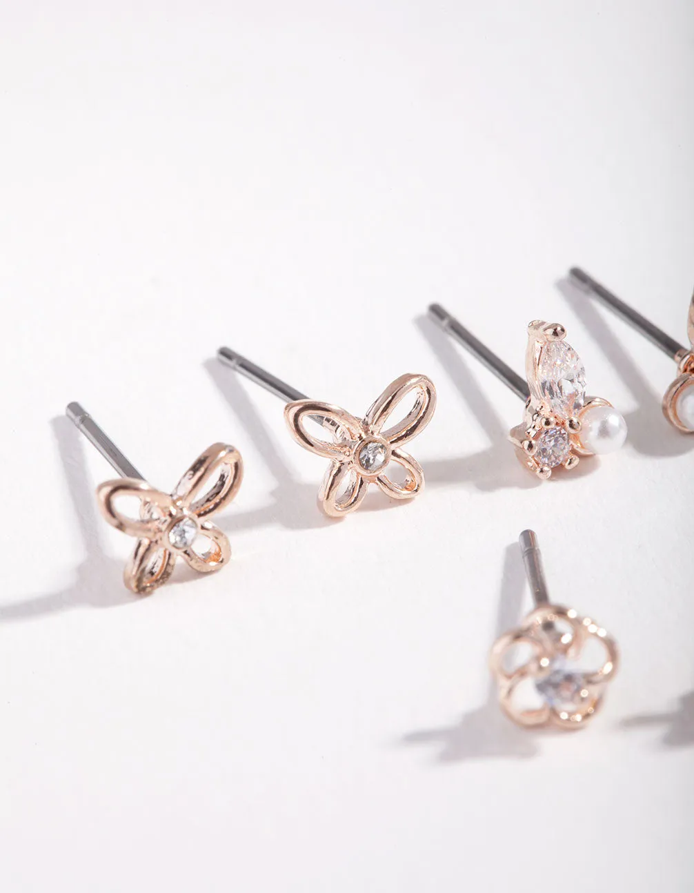 Rose Gold Flower & Pearl Micro Ear Stacker sold by lovisa product image thumbnail 2