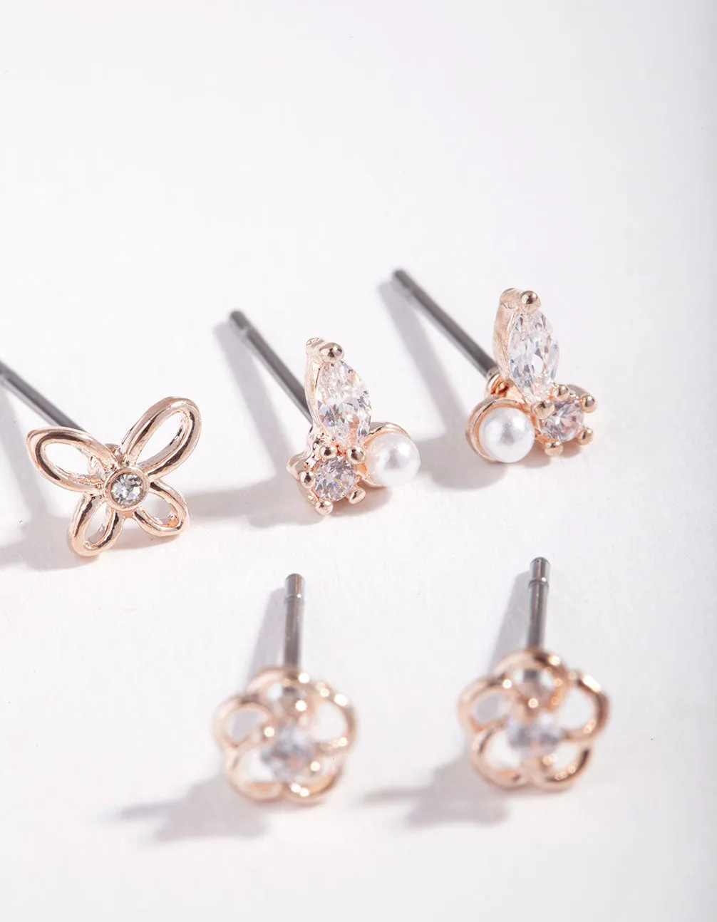 Rose Gold Flower & Pearl Micro Ear Stacker sold by lovisa product image thumbnail 3