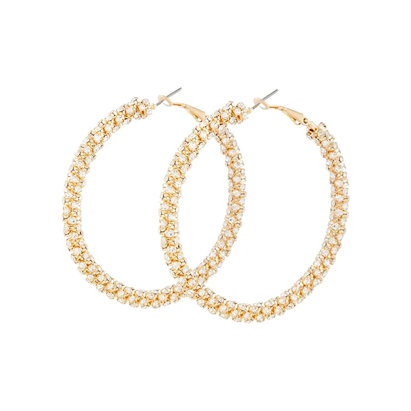 Gold Diamante Cup Chain Large Hoop sold by lovisa