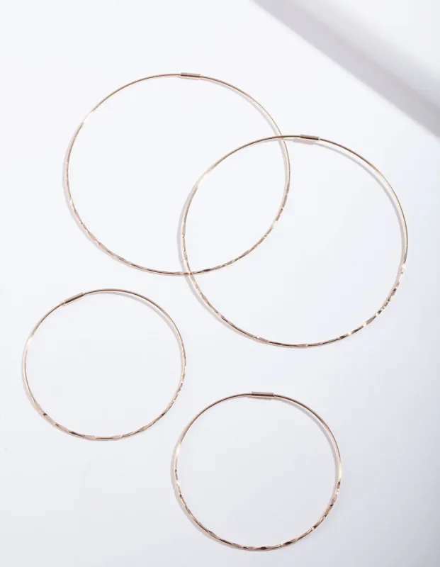 Gold Textured Hoop Earring Pack sold by lovisa