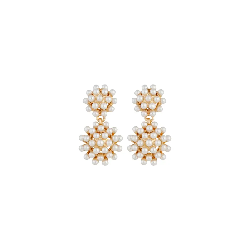 Gold Pearl Multi Ball Earrings sold by lovisa