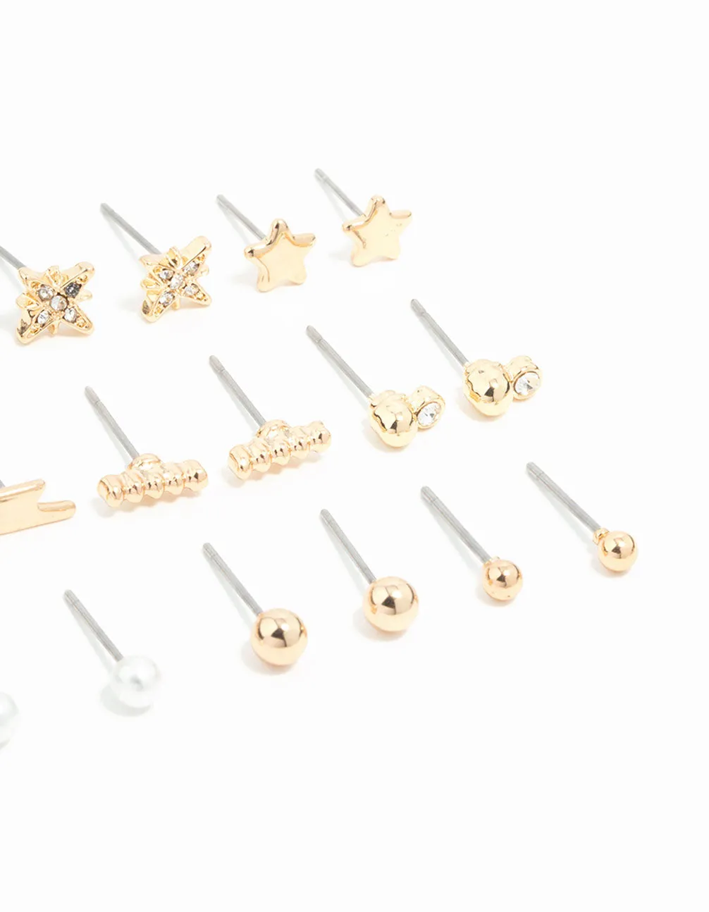 Gold Moon & Star Stud Earrings 12-Pack sold by lovisa product image thumbnail 3