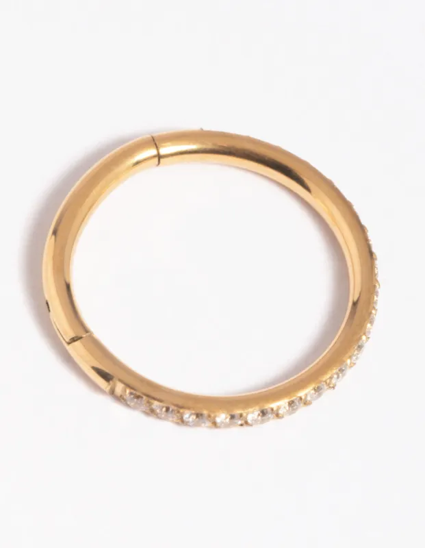 Gold Plated Titanium Crystal Clicker sold by lovisa