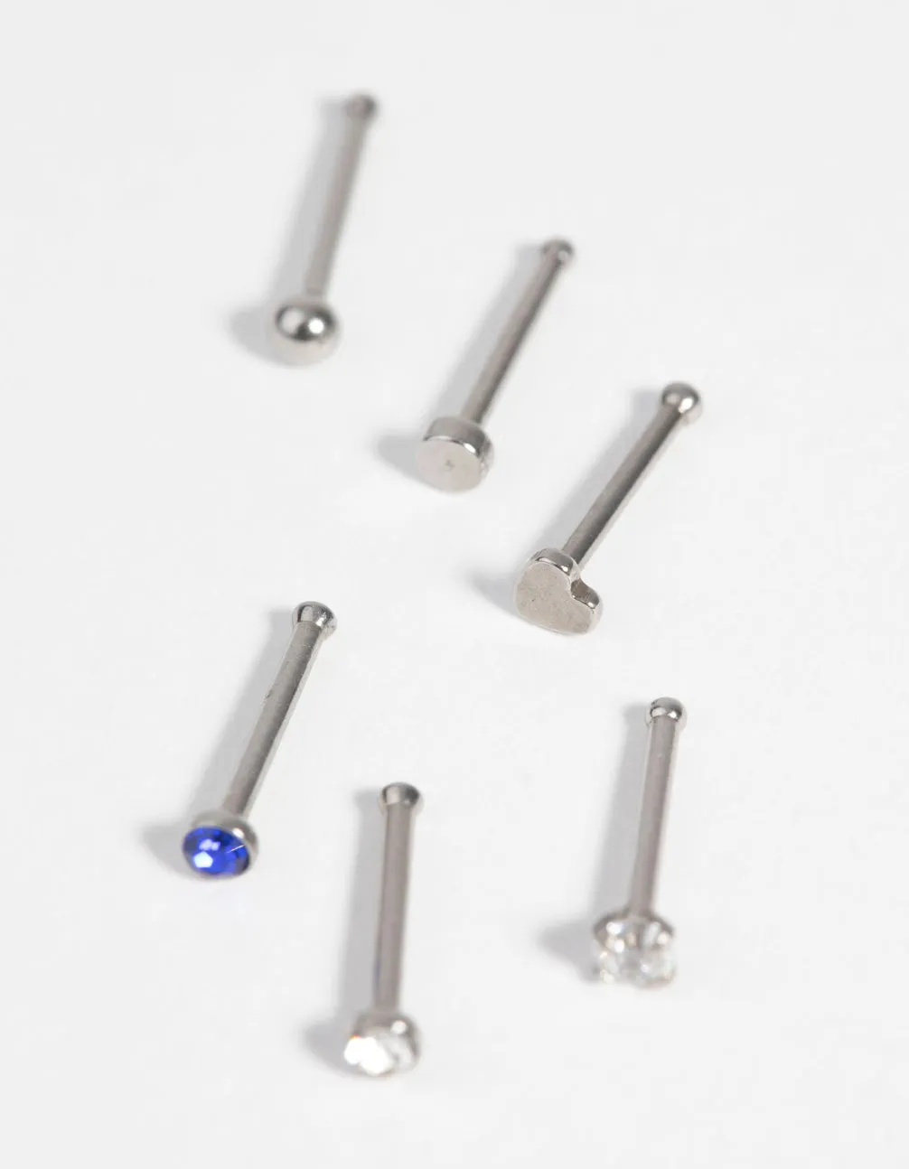 Surgical Steel Heart Nose Stud with Diamante 6-Pack sold by lovisa product image thumbnail 3