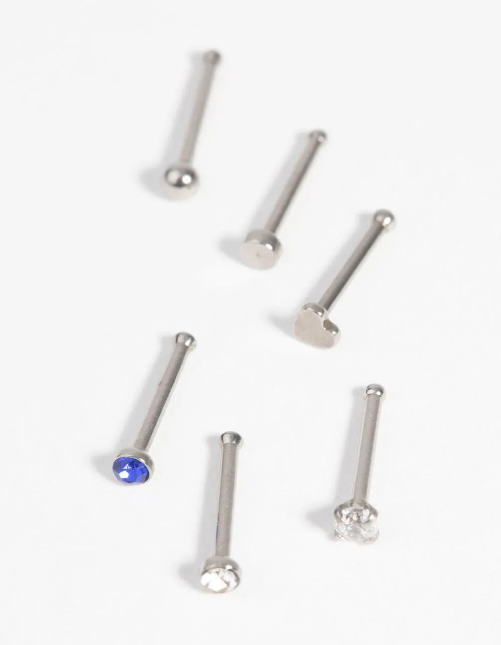 Surgical Steel Heart Nose Stud with Diamante 6-Pack sold by lovisa product image thumbnail 2