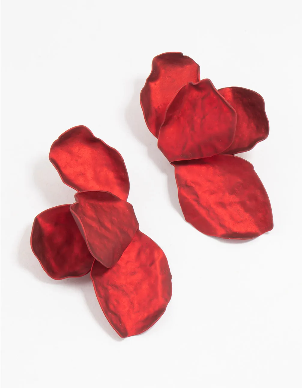 Red Coated Flower Petal Drop Earrings sold by lovisa