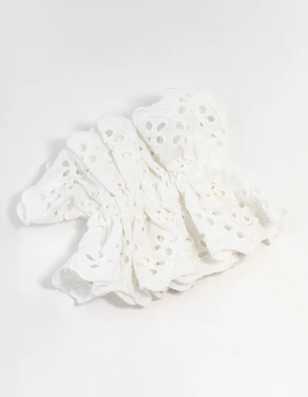Broderie Fabric Anglaise Scrunchie sold by lovisa