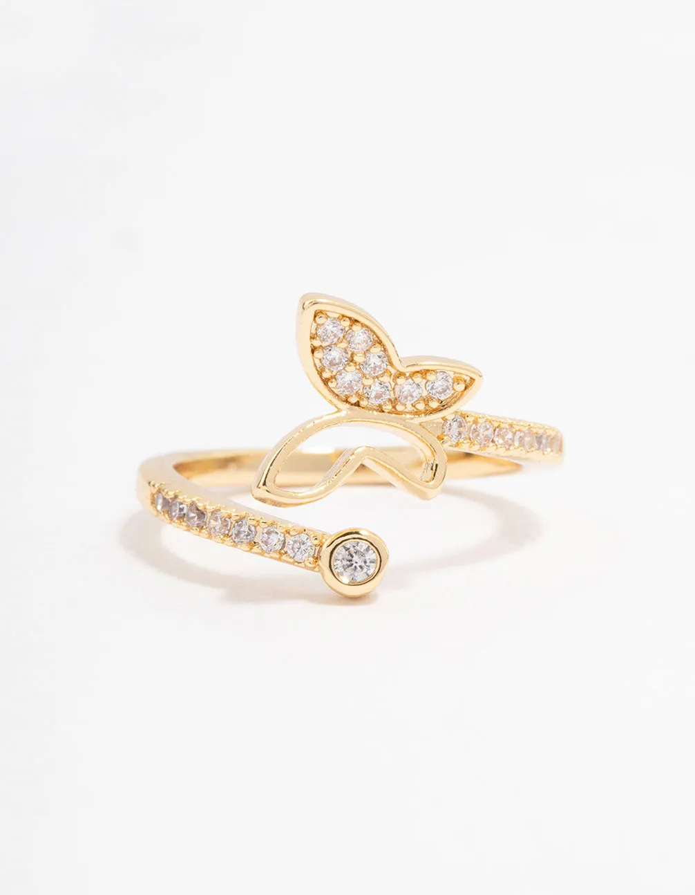 Gold Plated Butterfly Cubic Zirconia Wrapped Ring sold by lovisa product image thumbnail 2