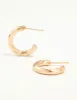 Gold Fine Textured Hoop Earrings sold by lovisa