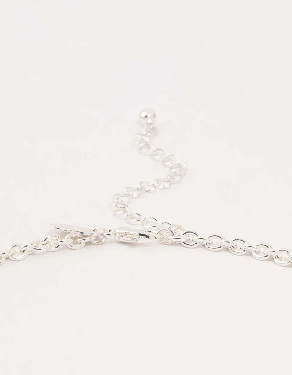 Silver Diamante Rectangular Chain Necklace sold by lovisa product image thumbnail 5