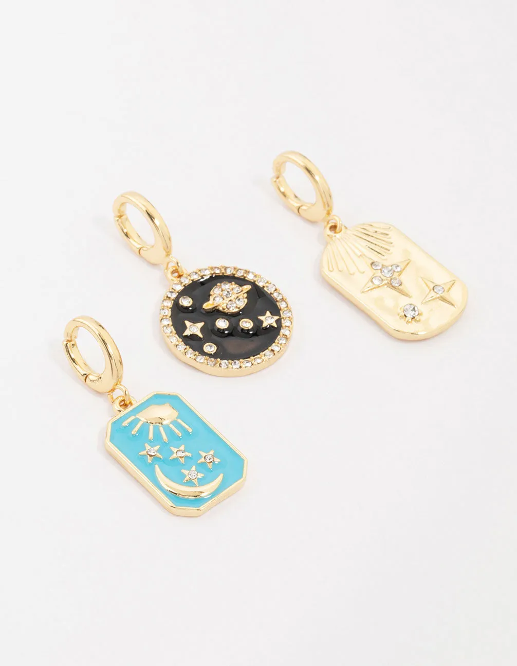 Gold Plated Celestial Charms 3-Pack sold by lovisa
