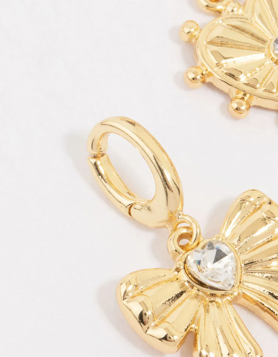 Gold Plated Bow & Heart Charms 3-Pack sold by lovisa product image thumbnail 2