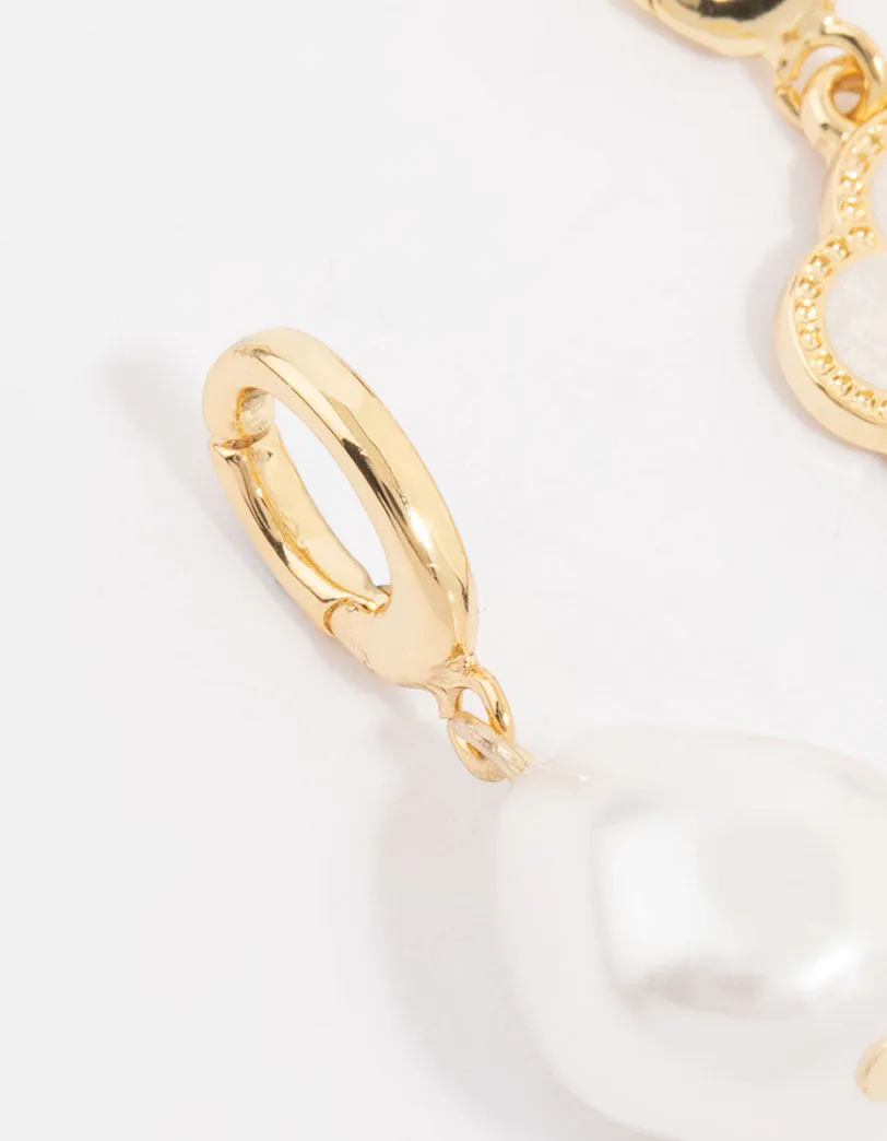 Gold Plated Pearl & Flower Charms 3-Pack sold by lovisa product image thumbnail 2