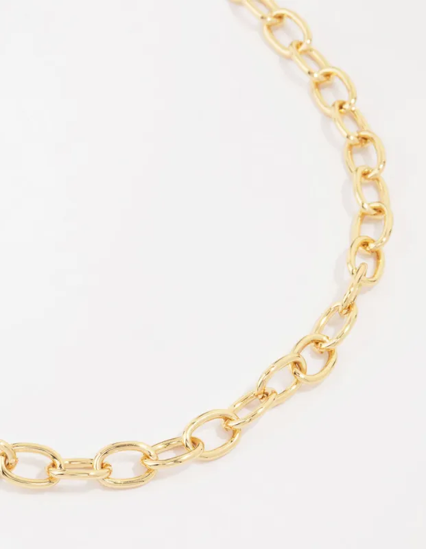 Gold Plated Round Link Necklace sold by lovisa
