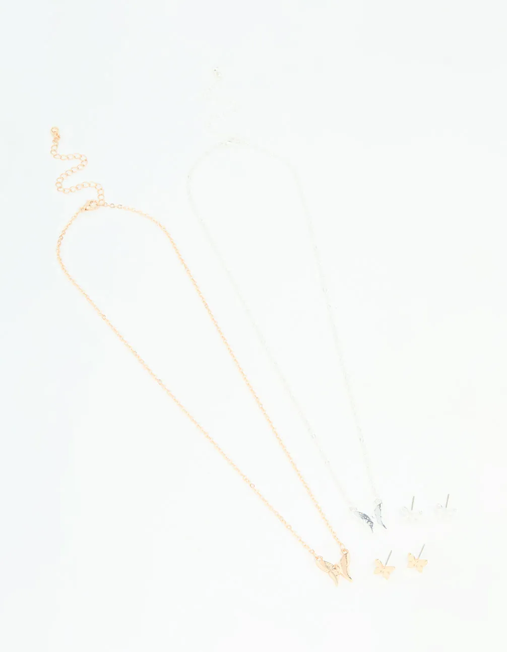 Mixed Metals Butterfly Necklace & Earrings Set sold by lovisa product image thumbnail 2