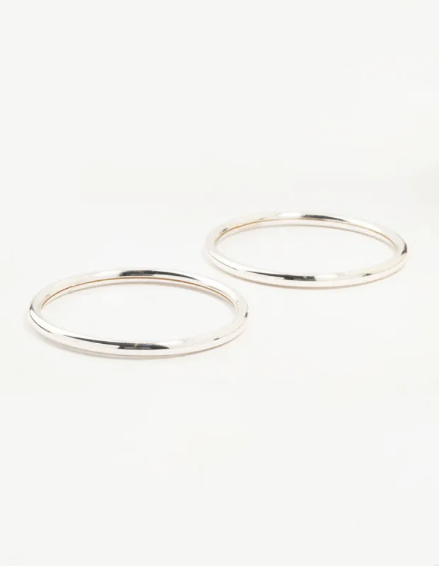 Silver Smooth Bangles 2-Pack sold by lovisa