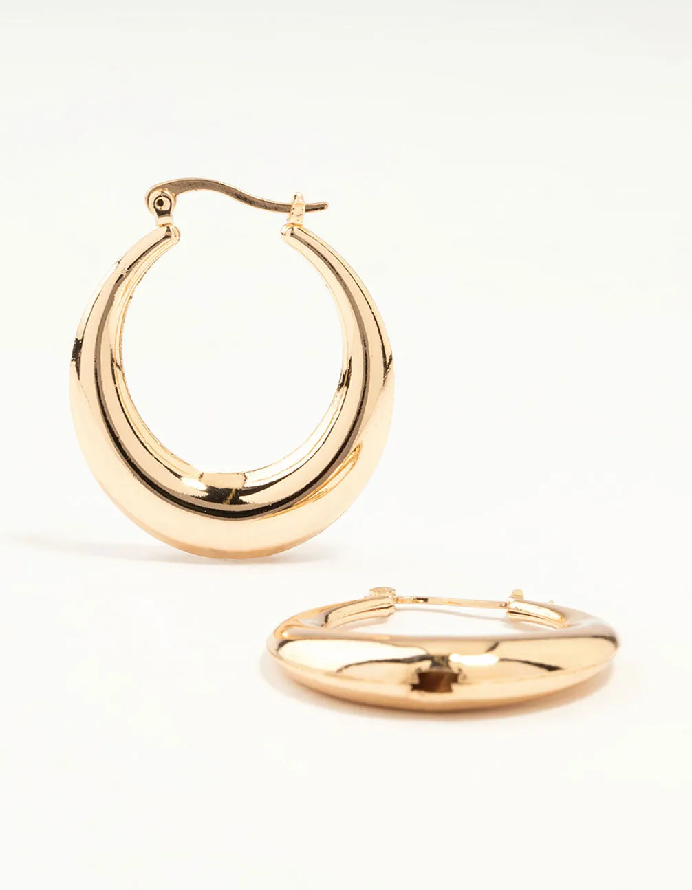 Gold Boat Hoop Earrings sold by lovisa