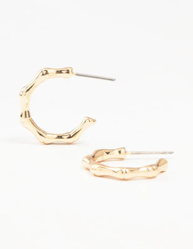 Gold Bamboo Hoops sold by lovisa