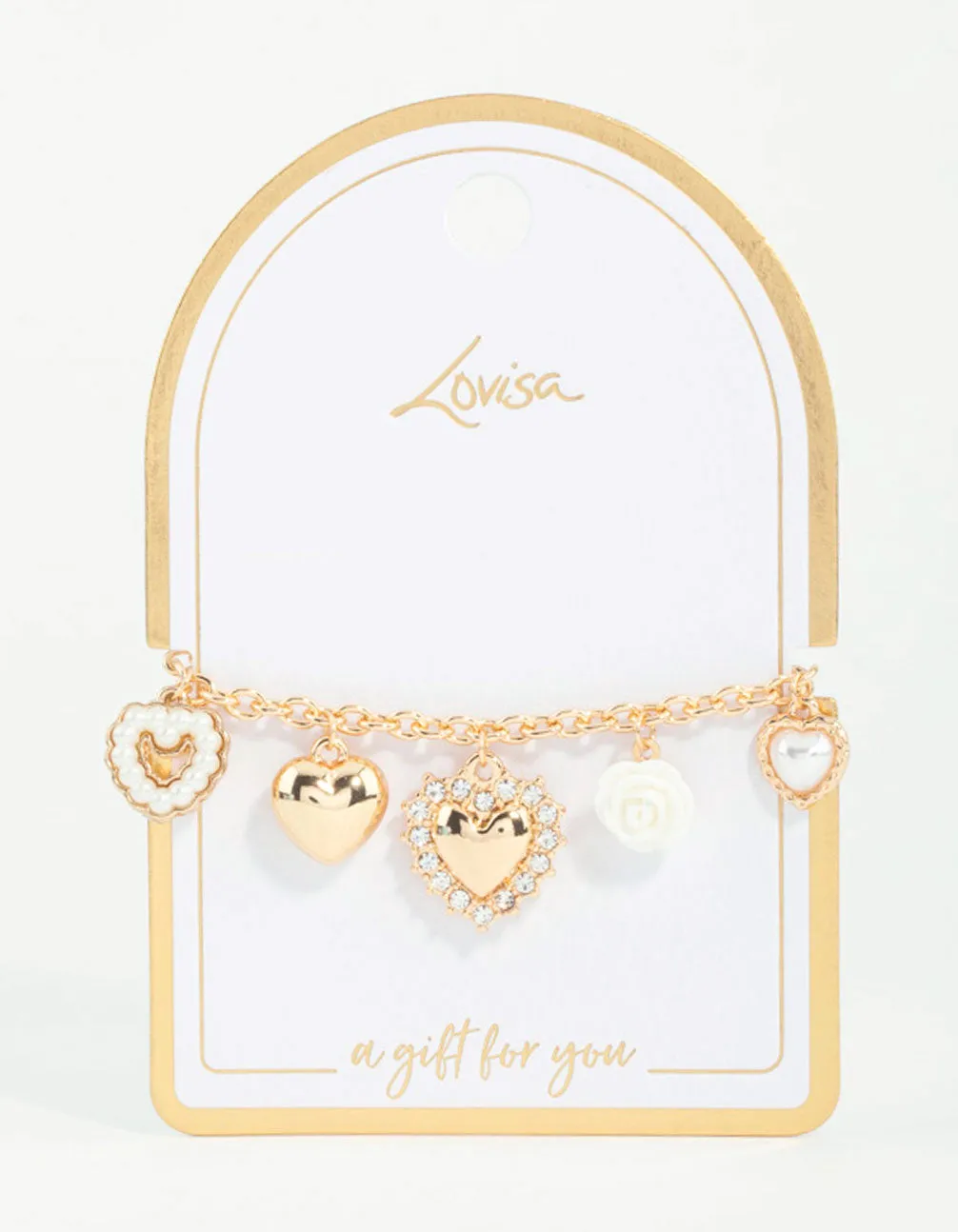 Gold Heart Charm Bracelet sold by lovisa product image thumbnail 2